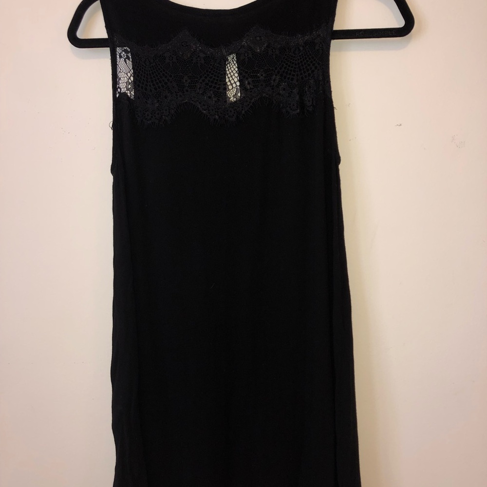 Black cotton mini dress